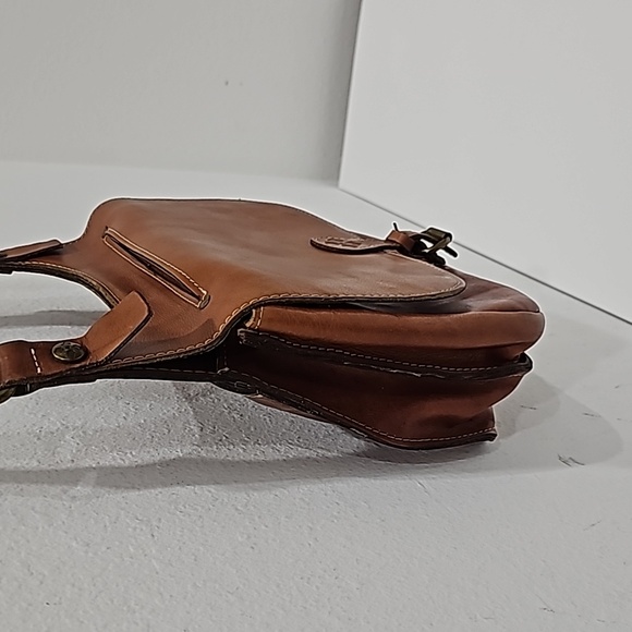 Patricia Nash London saddle, vegetable tan crossbody purse handbag spacious - Picture 5 of 13